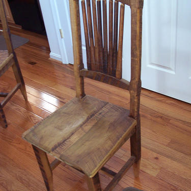 Reclaimed Antique Barn Wood Rustic Spindle Back Chairs 