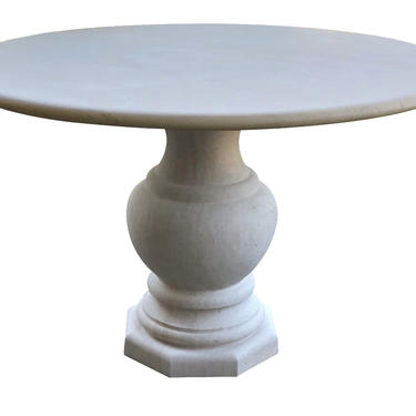 Modern French Limestone Circular Table on a Baluster-form Base