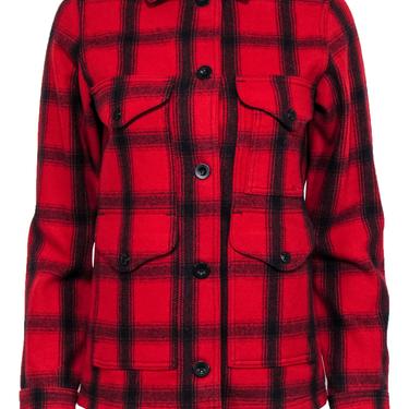 Filson - Red & Black Plaid Button-Up Wool Jacket Sz XS