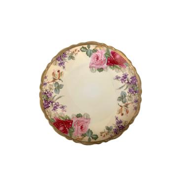 Antique Floral Austrian Decorative Plate 