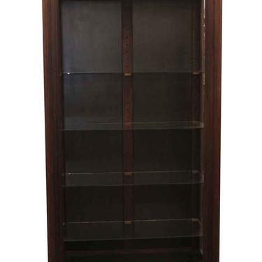 1970s Mahogany Display Case with Glass Shelves