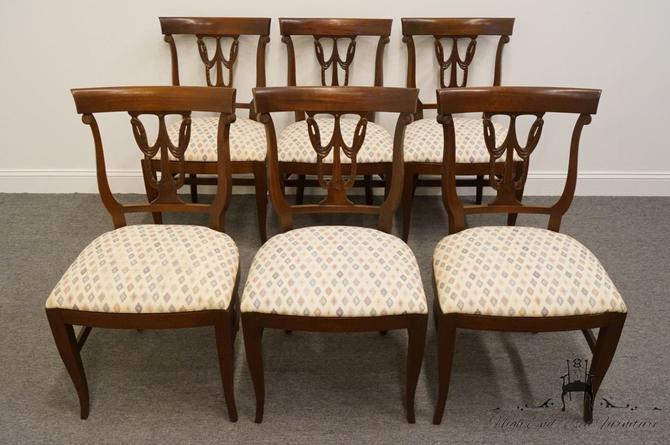 Set of 6 High End Federal Style Mahogany Dining Side Chairs 