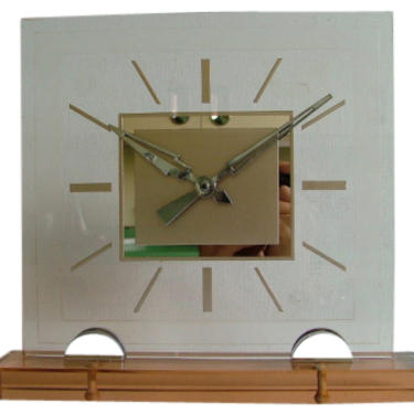 French Deco Modernist Clock Peach