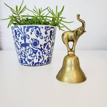 Vintage Brass Elephant Hand Bell 