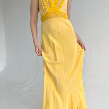 Hand Dyed Golden Yellow Slip with Tulle