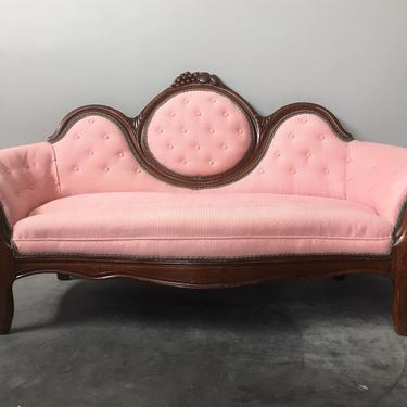 vintage pink settee.