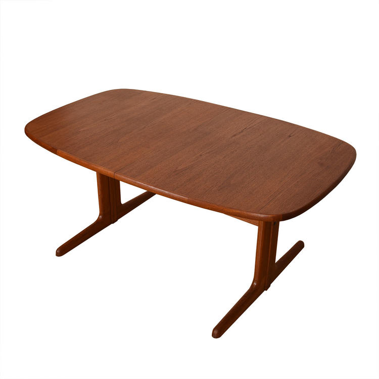 Danish Teak Expanding Rounded Square Dining Table