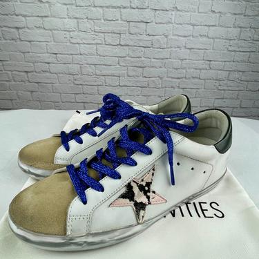 Golden Goose Superstar Low Top Sneakers, Size 40/9.5US White/Biege