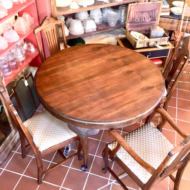 Vintage Walnut Dining Table &amp; Chair set