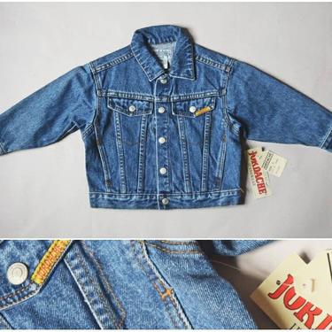 vtg 90s *NOS* Jordache kids dark blue denim jacket | old school Early 1990s deadstock NWT | size large boys girls unisex jeans coat 