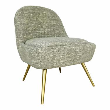 Mid-Century Modern Inspired Gray Slipper Chair