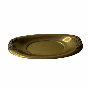 Vintage Brass Tray, Earrings Catchall, Bedside Brass Tray, Brass Ring Dish 