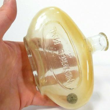ANTIQUE Blown Glass METERED MAIL INK BOTTLE W/ STOPPER Stamp US POST OFFICE Art