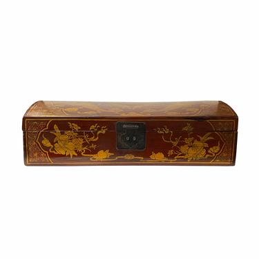 Vintage Chinese Rectangular Wood Brick Red Lacquer Box Display ws1758E 