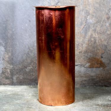 Antique Copper Bud Vase - Solid Copper Cylindrical Bud Vase - 4 1/4&quot; tall 1 3/4&quot; Diameter | FREE SHIPPING 
