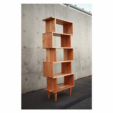 OFFSTACK Bookcase, Mid-Century Modern, Bookshelf, Solid Wood (Shown in Cherry) 
