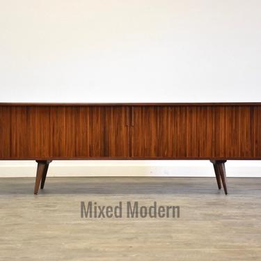 Walnut Record Cabinet Credenza by Barzilay 