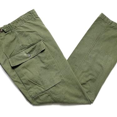 Vintage WWII 2nd Pattern HBT Field Trousers / Pants ~ 28.5 x 32.25 ~ Military ~ 13 Star Button Fly ~ 26 27 28 29 Waist 