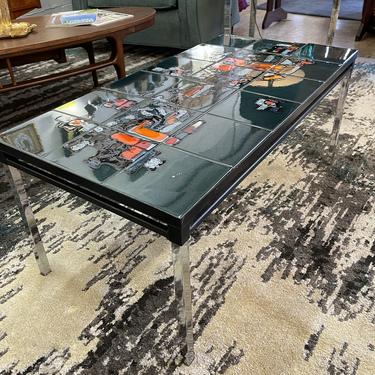 Mid Century Abstract Tiled Coffee Table