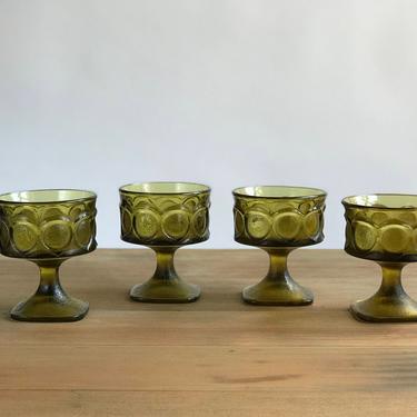 Kings Crown Glass Desert Cups / Sherbet Cups Set of 4 