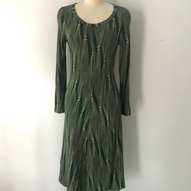 70s DVF diane von furstenberg tassel print green knit DRESS vintage 1970s 