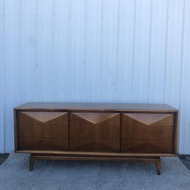 Mid Century Diamond Front Lowboy by United