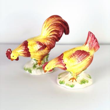 Tiffany and Co Ceramic Hen and Rooster Salt and Pepper Set