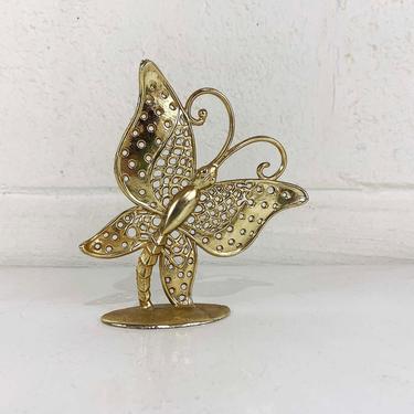 Vintage Butterfly Jewelry Holder Earring Butterflies Organizer Metal Decor Torino Display Gold Earrings Tree 
