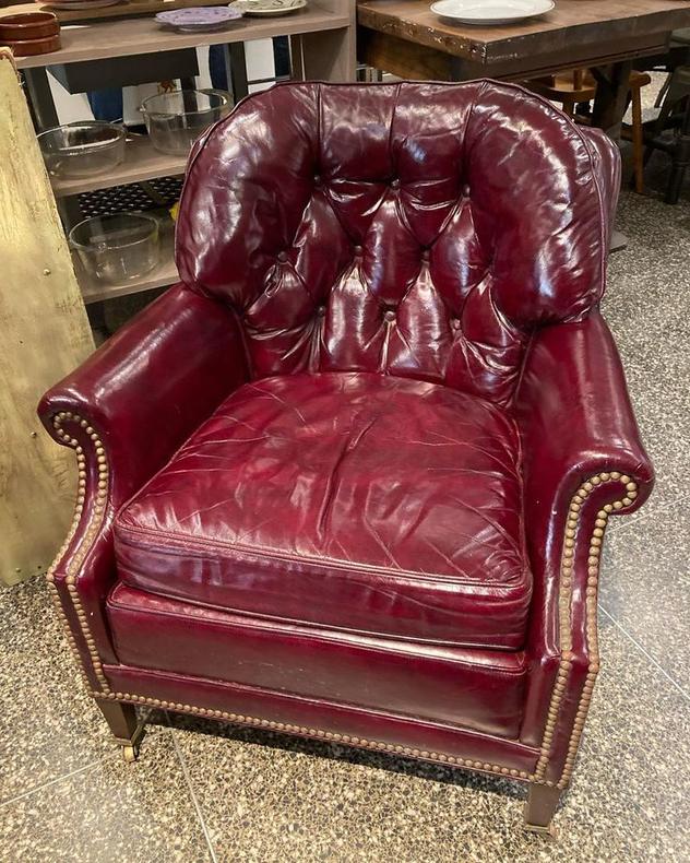 Leather Ethan Allen chair, 30” x 30” 