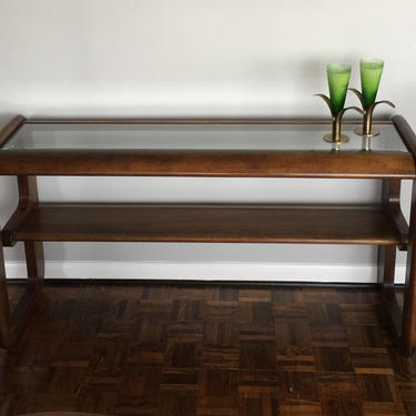 Pickup Only and Delivery to Selected Cities - Vintage Oak Two Tier Console 