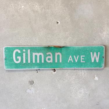 Vintage Seattle St Sign Gilman Ave W