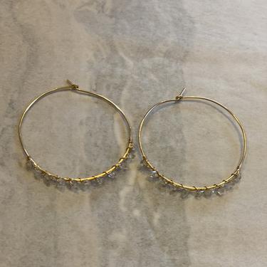 Herkimer Gold Hoop Earrings