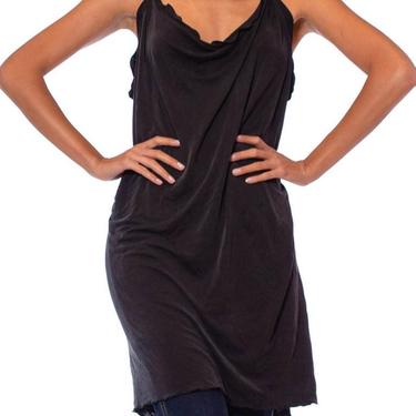 1990S Black Washed Silk Jersey Draped Camisole 