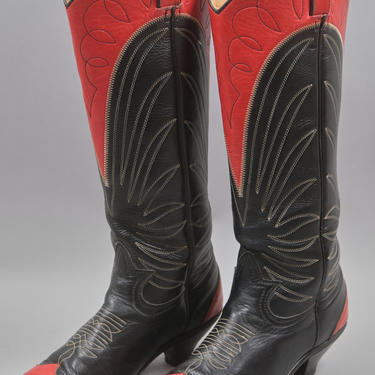 80s NORMA KAMALI Knee High Cowboy Western Boots Size 7 