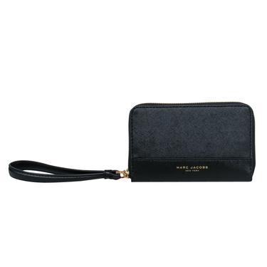 Marc Jacobs - Black Textured Leather Wristlet Wallet