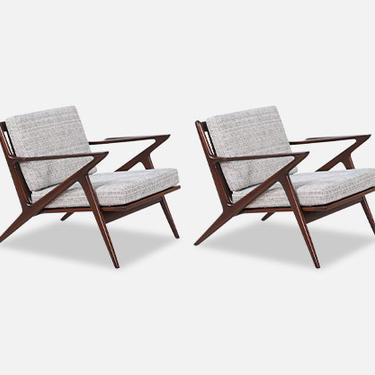 Mid-Century Modern &quot;Z&quot; Lounge Chairs by Poul Jensen for Selig 