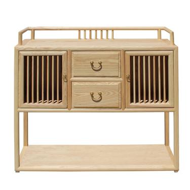 Chinese Raw Wood Open Display Storage Side Table Cabinet cs5191S