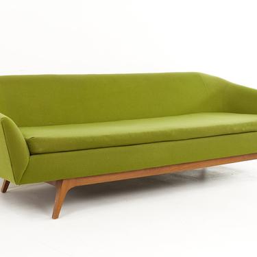 Adrian Pearsall Style Franklin Furniture Mid Century Green Walnut Sofa - mcm 