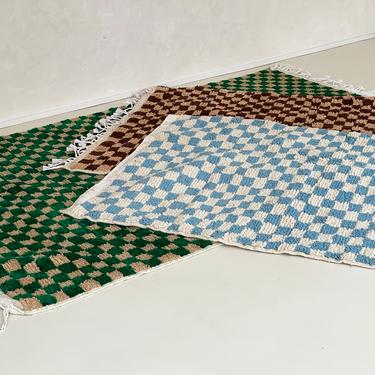 Hand Knotted Wool checkerboard Rugs