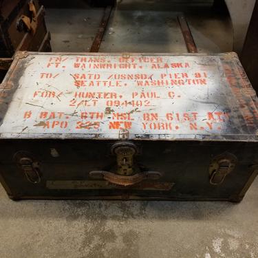 Vintage Metal Trunk (locked - will need to be picked open)