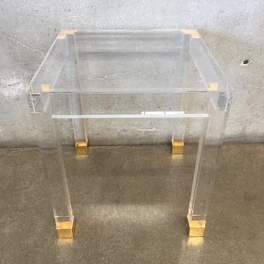 Mid Century Modern Lucite Side Table Contemporary