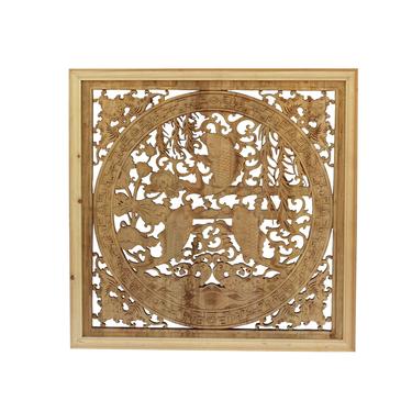 Chinese Square Flower Fishes Wooden Wall Plaque Panel cs4284E 