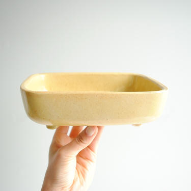 Vintage Yellow Ceramic Planter or Bonsai Pot, UPCO Mid Century Modern Planter Pot, Bonsai Planter, Pottery Planter, Yellow Ceramic Bowl 