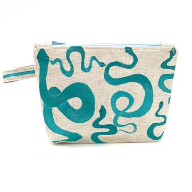 Hand Printed Cosmetic Bag in Various Colors and Patterns