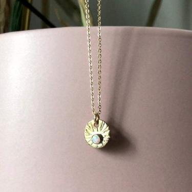 Opal Starburst Pendant Necklace