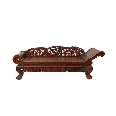 Chinese Rosewood Handmade Miniature Daybed Display Decor Art ws1892E 