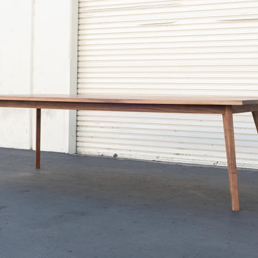 Rectangle Solid Walnut Mid Century Tapered Leg Dinning Table 
