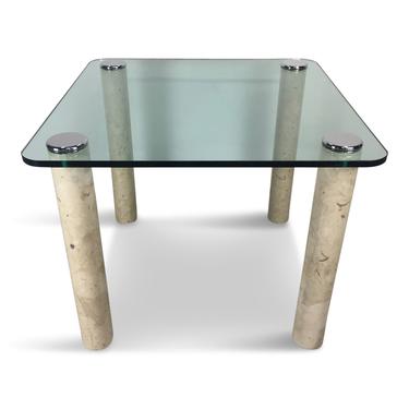 Pace Collection Glass and Marble Card Table Mid Century
