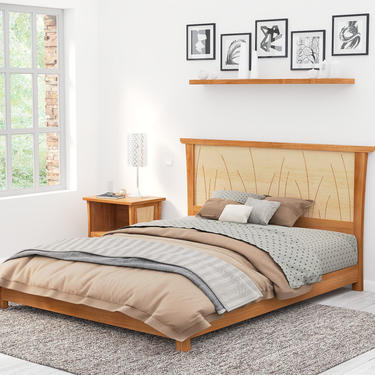 Wood Bed Frame and Headboard – Handmade Cherry and Maple Headboard and Frame Queen, King, California King, Twin, Full Sizes FREE US Shipping 