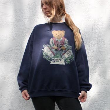 Adventure Bear Sweater in Women's XL 2XL Plus Size 1990s 1980s 